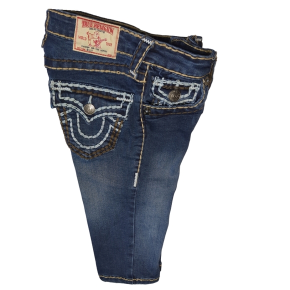 True Religion Joey Luxury Blue Denim capris Size 28 - Picture 7 of 16
